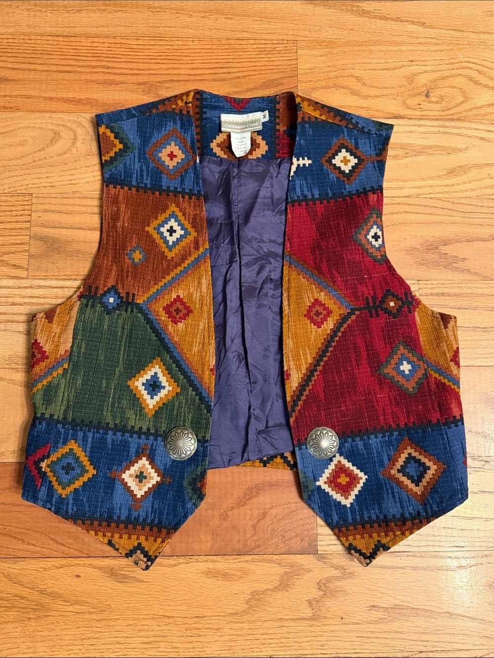 Vintage Coldwater Creek Multicolor Southwestern Vest